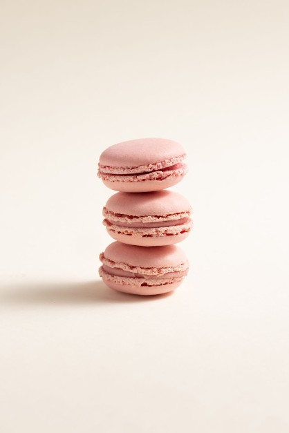 Les Macarons à la Framboise et Géranium Rosat